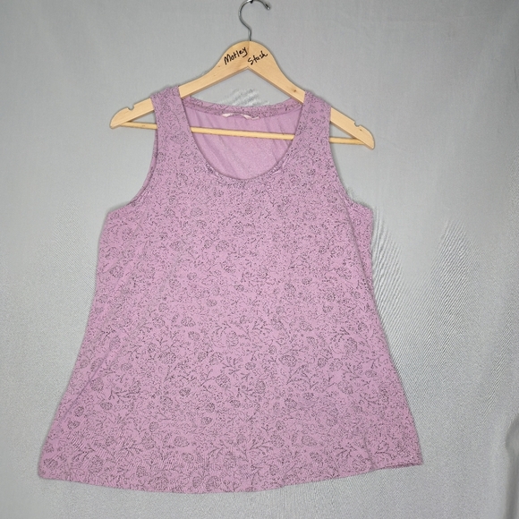 La Vie En Rose Pajama Top In Pink With Delicate Floral Pattern Size M - Picture 1 of 8